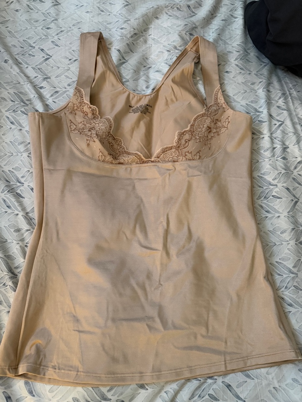 Bali Lace-Trim Shaping Camisole in Nude Beige